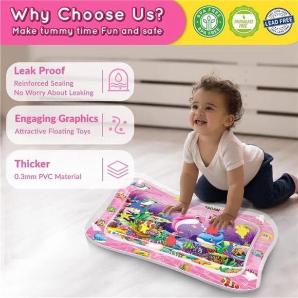 Tummy Time Water Mat for Babies,Baby Toys for 3 6 9 Months Girls & Boys Sensory - Picture 4 of 6